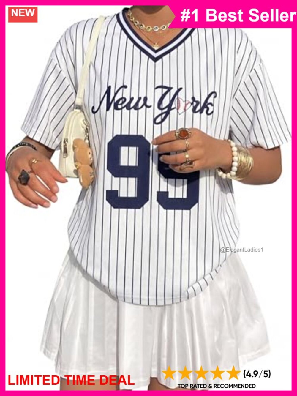 Oversized Baseball Graphic V Neck Short Sleeve Tee Soft Cotton Blend